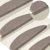 vidaXL Tappetini per scale 15 pz 65x21x4 cm Beige scuro Semicircolari Grandi