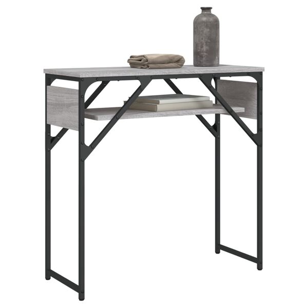 vidaXL Tavolo Consolle Ripiano Grigio Sonoma 75x30x75cm Multistrato
