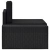 vidaXL Divano ad Angolo Modulare Bracciolo Destro in Polyrattan Nero