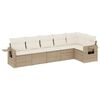vidaXL Set Divano da Giardino 6 pz con Cuscini Beige in Polyrattan