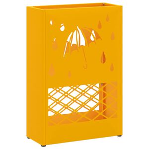 vidaXL Supporto per Ombrellone giallo senape 28 x 12 x 41 cm Acciaio