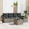 vidaXL Set Divano da Giardino con cuscino 6 pcs Grigio polyrattan