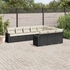 vidaXL Set Divani da Giardino 10pz con Cuscini in Polyrattan Nero