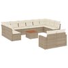 vidaXL Set Divano da Giardino 13 pz con Cuscini Beige in Polyrattan