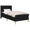 vidaXL Struttura letto con materasso Nero 90 x 190 cm Tessuto