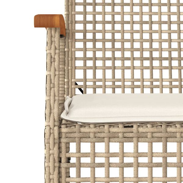 vidaXL Set da Pranzo da Giardino 3 pz con Cuscini Beige in Polyrattan