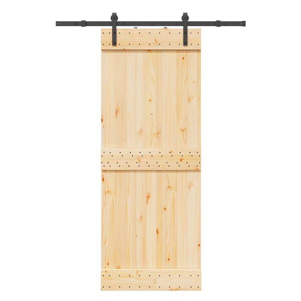 vidaXL Porta Scorrevole con Set Hardware 80x210 cm Legno Massello Pino
