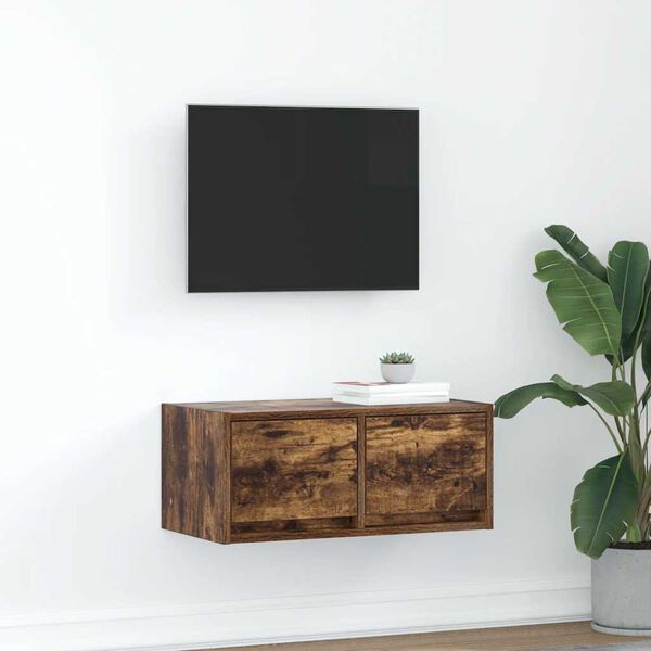 vidaXL Mobile Porta TV Rovere Fumo 60x31x25,5 cm in Legno Multistrato