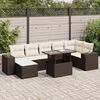 vidaXL Set Divani da Giardino 8 pz con Cuscini Marrone in Polyrattan