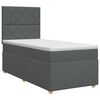 vidaXL Letto box spring con materasso Grigio Scuro Singolo Tessuto