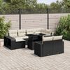 vidaXL Set Divani da Giardino 11 pz con Cuscini in Polyrattan Nero