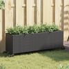 vidaXL Fioriere da Giardino con Ruote 2pz Nere 107x32x38 cm Polyrattan