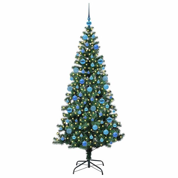 vidaXL Albero di Natale artificiale con luci integrate Verde 180 cm
