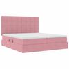 vidaXL Letto con luci a strisce a LED Rosa 180 x 200 cm Velluto