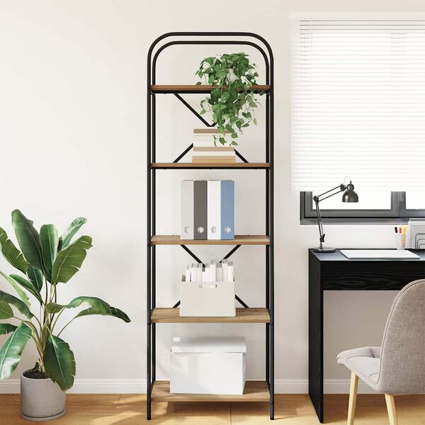 vidaXL Libreria Rovere artigianale 60 x 30 x 183 cm Legno multistrato