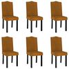 vidaXL Sedie da Pranzo 6 pz Marroni in Velluto