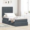 vidaXL Letto con contenitore e materasso Grigio scuro 90 x 190 cm