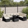 vidaXL Set Divani da Giardino con Cuscini 8 pz Nero in Polyrattan
