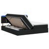 vidaXL Letto con contenitore LED e materasso Nero 200 x 200 cm Tessuto