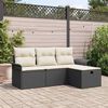 vidaXL Set Divano da Giardino 4 pcs Nero e crema Poly Rattan