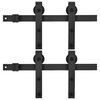 vidaXL Kit di Binari per Porte Scorrevoli 2 pz 200 cm Acciaio Nero