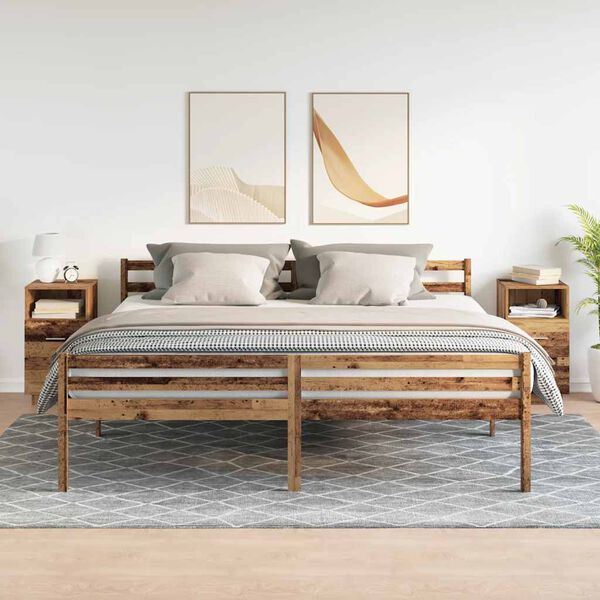 vidaXL Comodini 2 pz con 2 Cassetti Legno Antico 36x36x68 cm