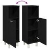 vidaXL Mobile da Bagno Rovere Nero 30 x 30 x 95 cm Legno multistrato