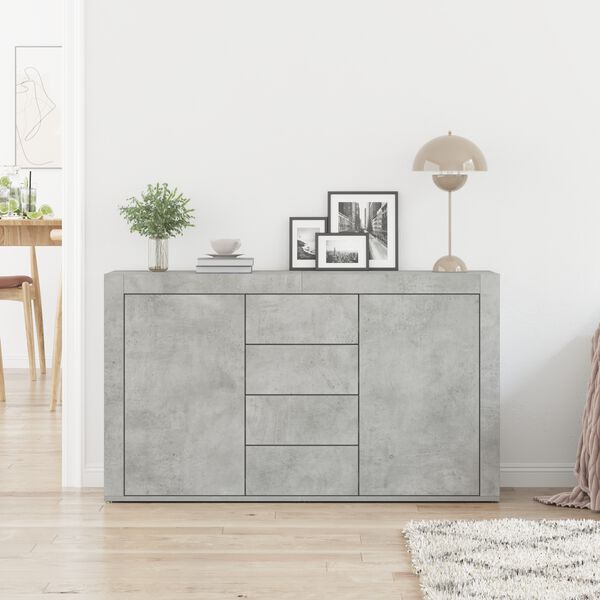 vidaXL Credenza Grigio cemento 120 x 36 x 69 cm Legno multistrato