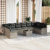 vidaXL Set Divano da Giardino con cuscino 11 pcs Grigio Poly Rattan