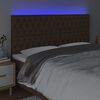 vidaXL Testiera a LED Marrone Scuro 180x7x118/128 cm in Tessuto