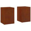 vidaXL Supporto per piante 2 pz Ruggine 24 x 24 x 35 cm Acciaio Corten