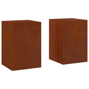 vidaXL Supporto per piante 2 pz Ruggine 24 x 24 x 35 cm Acciaio Corten