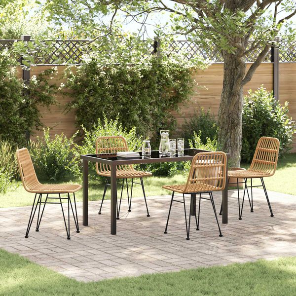 vidaXL Set da Pranzo per Giardino 5 pcs Marrone