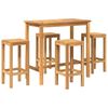 vidaXL Set Bar da Esterno 5 pcs Non trattato Legno di teak solido