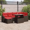 vidaXL Set Divani da Giardino con Cuscini 7pz Marrone Polyrattan Acacia