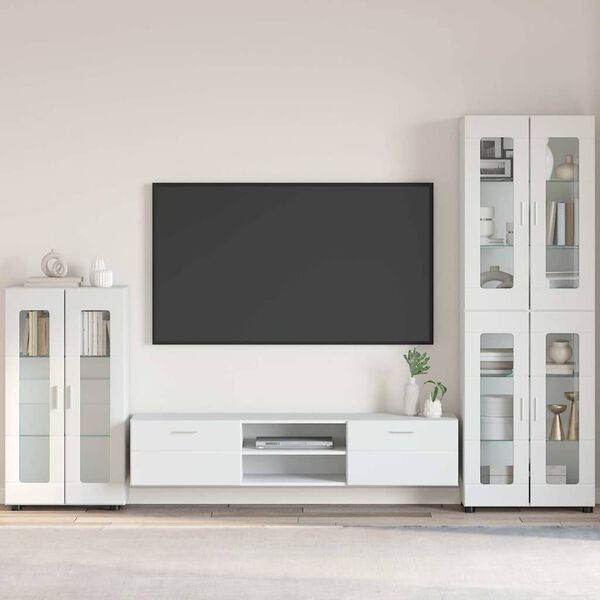 vidaXL Credenza con porta FLORIN Bianco Lucido 55,5 x 29 x 103 cm
