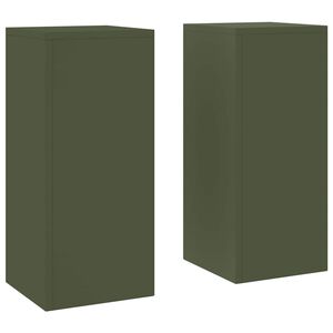 vidaXL Supporto per piante 2 pcs Oliver verde 24 x 24 x 55 cm Acciaio