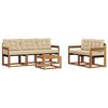 vidaXL Set di divani da esterno con cuscino 6 pcs Naturale e Beige
