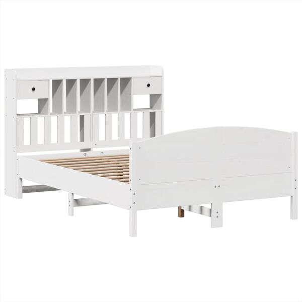 vidaXL Letto Libreria senza Materasso Bianco 140x190 cm Legno di Pino
