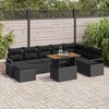 vidaXL Set Divano da Giardino con archiviazione 9 pcs Nero Poly Rattan