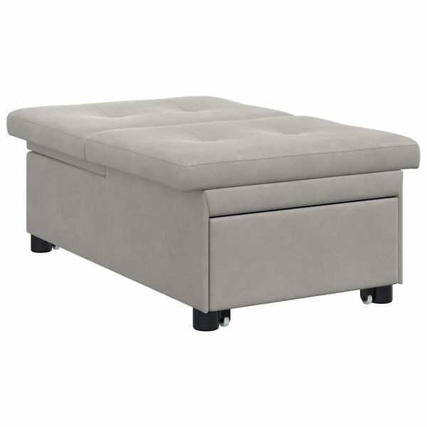 vidaXL Divano letto Grigio chiaro 194 x 67 x 82 cm Microfibra