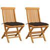vidaXL Sedie da Giardino e Cuscini Grigio Talpa 2 pz Massello di Teak
