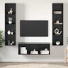 vidaXL Set mobile TV 3 pcs Rovere Nero Legno multistrato