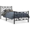 vidaXL Giroletto con Testiera e Pediera Metallo Nero 75x190 cm