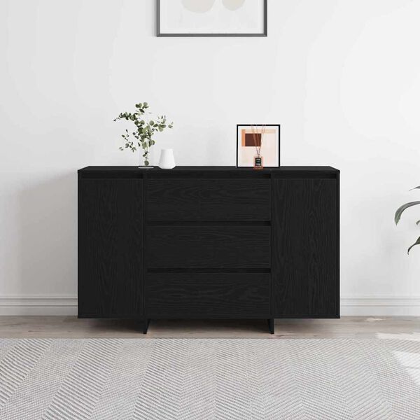 vidaXL Credenza Rovere Nero 120 x 41 x 75 cm Legno multistrato