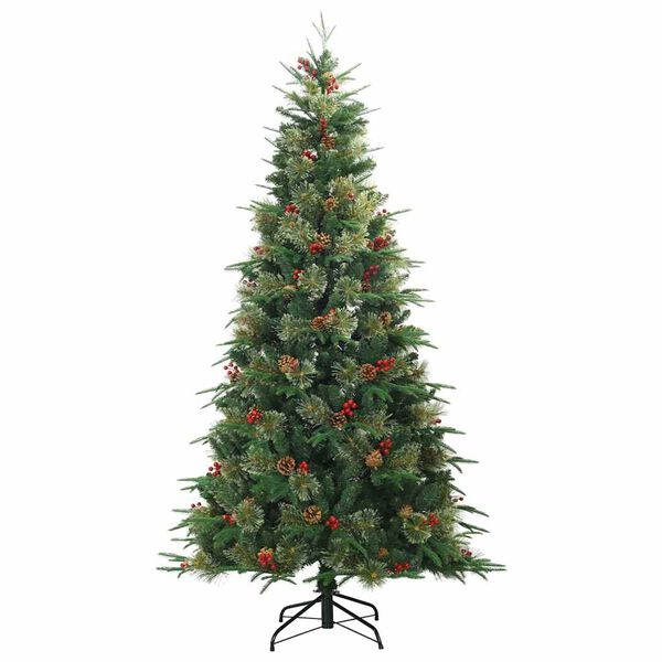 vidaXL Albero di Natale Artificiale con Rami Pieghevoli Verde 240 cm