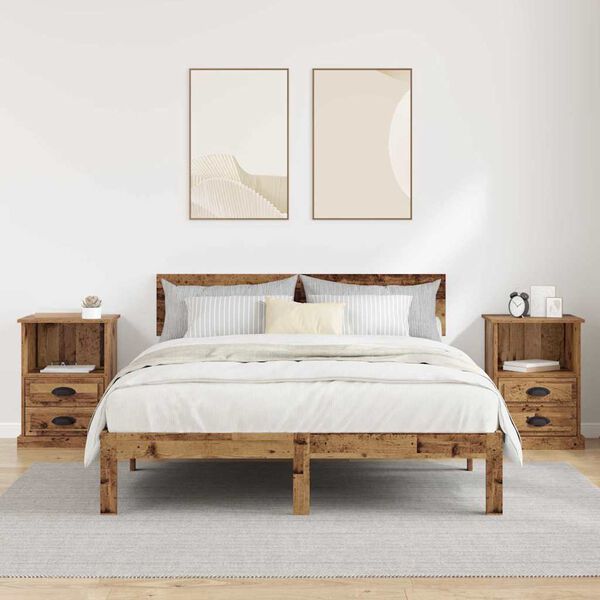 vidaXL Armadio da Notte 2 pcs Legno vecchio 36 x 43 x 60 cm