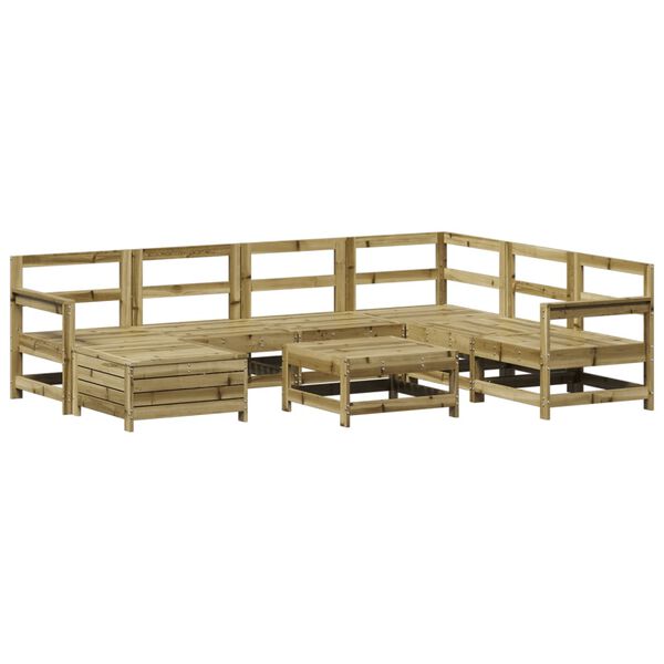 vidaXL Set Divani da Giardino 8 pz in Legno Impregnato di Pino