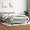 vidaXL Letto a Molle con Materasso e LED Grigio Chiaro 160x220cm Velluto