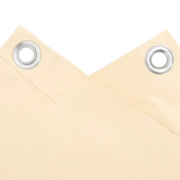 vidaXL Paravento da Balcone Crema 1000x120 cm in PVC